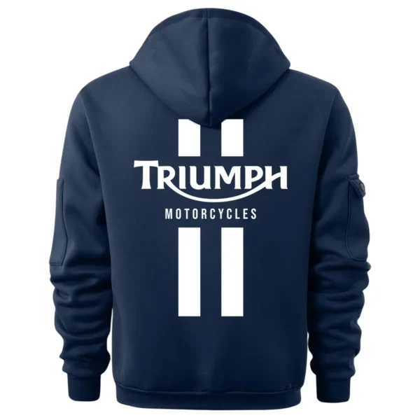 Triumph Motorcycles Exclusive Logo Hoodie Half Zipper QTTRI140425A1 - Navy - Image 3