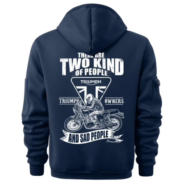 Triumph Motorcycles Exclusive Logo Hoodie Half Zipper QTTRI140425A10 - Navy - Image 3