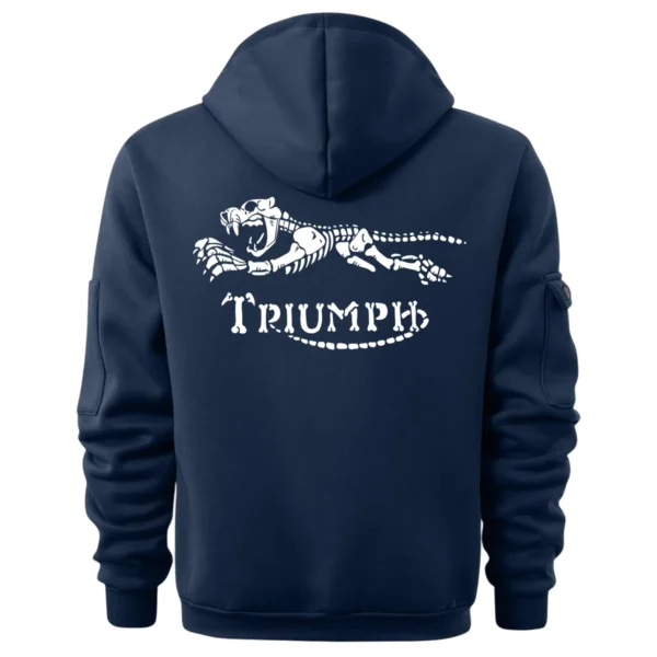 Triumph Motorcycles Exclusive Logo Hoodie Half Zipper QTTRI140425A5 - Navy - Image 3