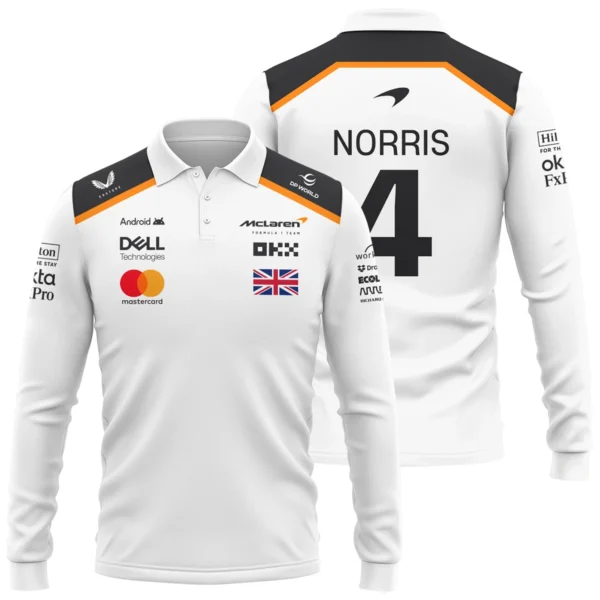 Lando Norris LN4 McLaren F1 Exclusive Long Polo Shirt BLF19625A1LPL