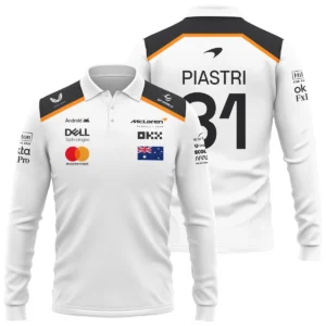 Oscar Piastri OP81 McLaren F1 Exclusive Long Polo Shirt BLF19625A3LPL