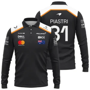 Oscar Piastri OP81 McLaren F1 Exclusive Long Polo Shirt BLF19625A4LPL