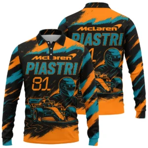 Piastri 81 McLaren F1 Exclusive Long Polo Shirt BLMCL1625A1LPL