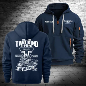 Triumph Motorcycles Exclusive Logo Hoodie Half Zipper QTTRI140425A10 - Navy