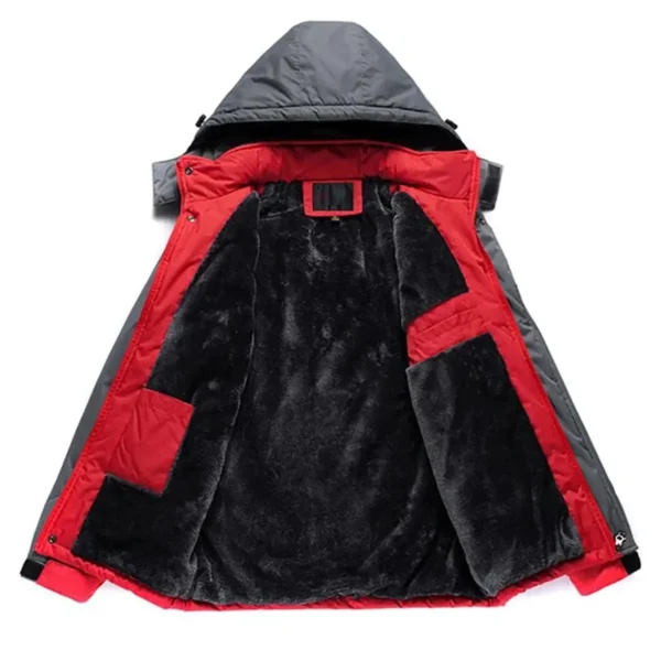 Crosstrek Exclusive Logo Outdoor Plush Charging Suit Waterproof Windproof Jacket Detachable Hood BLC21525A1CTK - Red - Image 2