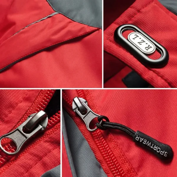 Crosstrek Exclusive Logo Outdoor Plush Charging Suit Waterproof Windproof Jacket Detachable Hood BLC21525A1CTK - Red - Image 4