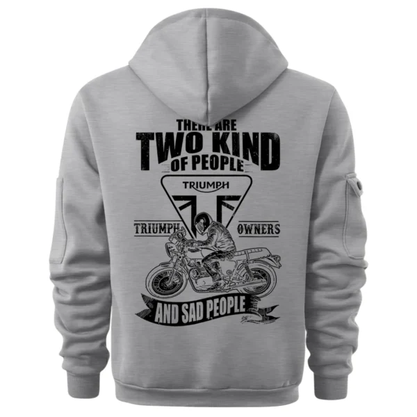 Triumph Motorcycles Exclusive Logo Hoodie Half Zipper QTTRI140425A10 - Gray - Image 3