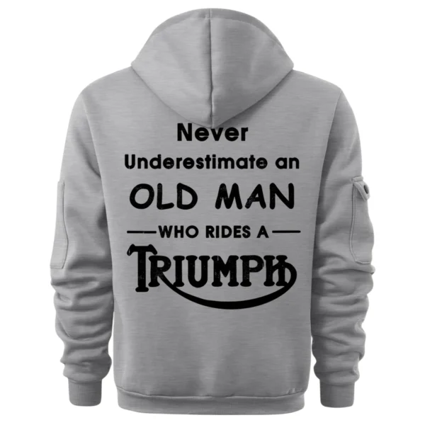 Triumph Motorcycles Exclusive Logo Hoodie Half Zipper QTTRI140425A2 - Gray - Image 3