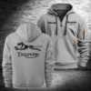 Triumph Motorcycles Exclusive Logo Hoodie Half Zipper QTTRI140425A5 - Gray