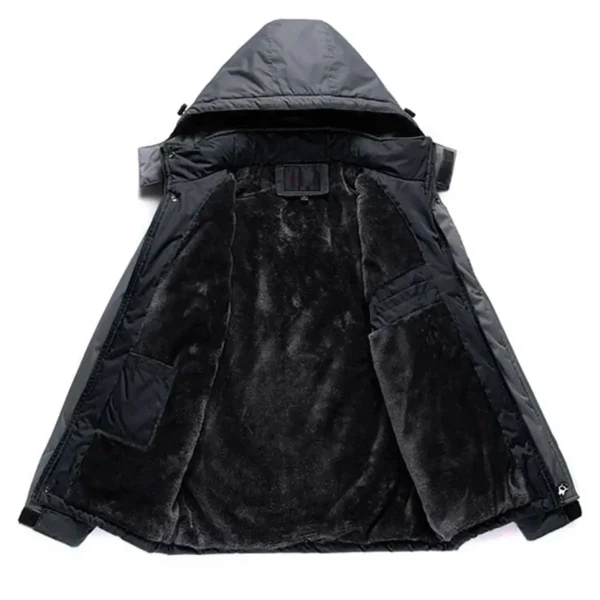 Isuzu Exclusive Logo Outdoor Plush Charging Suit Waterproof Windproof Jacket Detachable Hood BLC21525A1ISZ - Black - Image 2