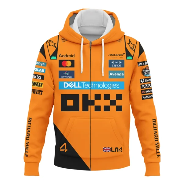 Lando Norris McLaren Formula One Exclusive Zipper Hoodie BLF1180525A1ZHD - Image 2