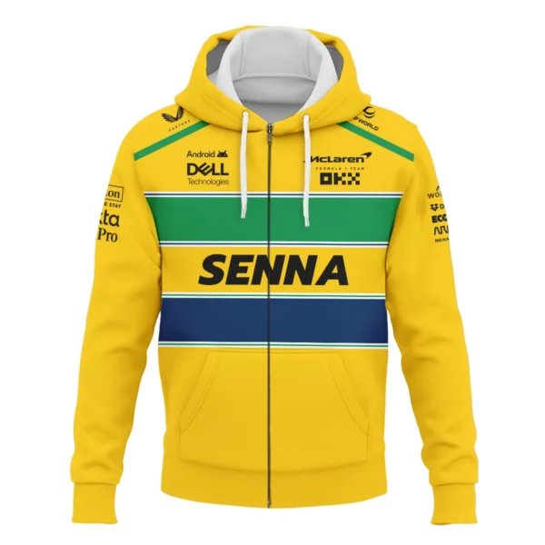 Ayrton Senna McLaren Formula One Exclusive Zipper Hoodie BLF1190525A2ZHD - Image 2