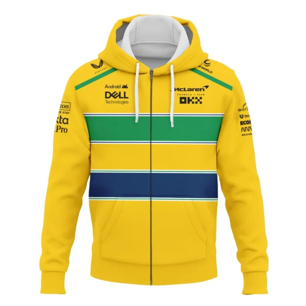 Forever Ayrton Senna McLaren F1 Exclusive Zipper Hoodie BLF13625A2ZHD - Image 2