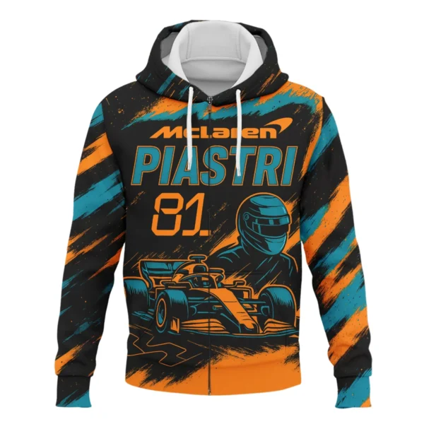 Piastri 81 McLaren F1 Exclusive Zipper Hoodie BLMCL1625A1ZHD - Image 2