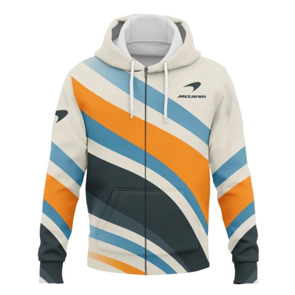 Waves Pattern McLaren F1 Exclusive Zipper Hoodie BLMCL1625A2ZHD - Image 2