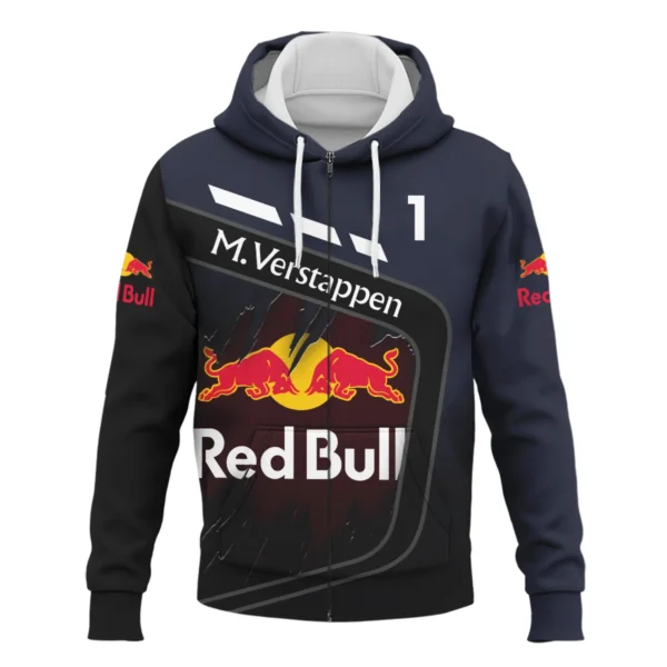 Max Verstappen Red Bull Racing F1 Exclusive Zipper Hoodie BLRBR20525A3ZHD - Image 2