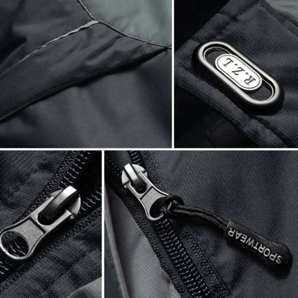 Isuzu Exclusive Logo Outdoor Plush Charging Suit Waterproof Windproof Jacket Detachable Hood BLC21525A1ISZ - Black - Image 4