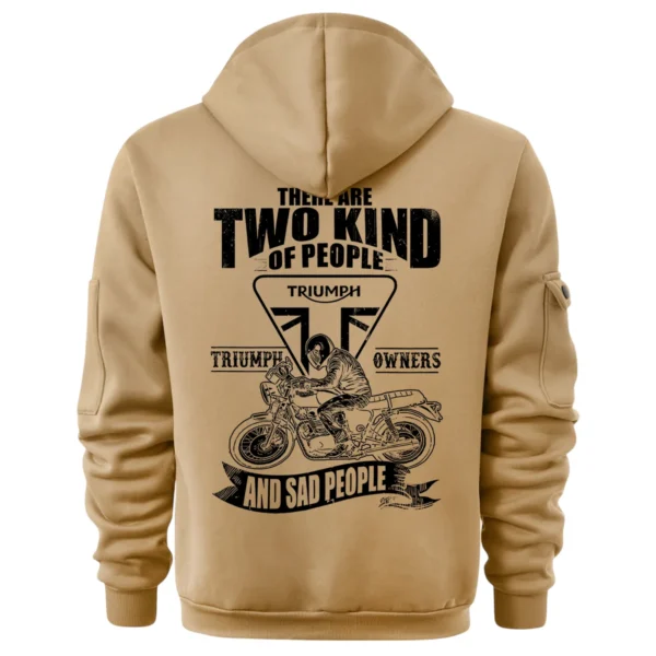 Triumph Motorcycles Exclusive Logo Hoodie Half Zipper QTTRI140425A10 - Khaki - Image 3