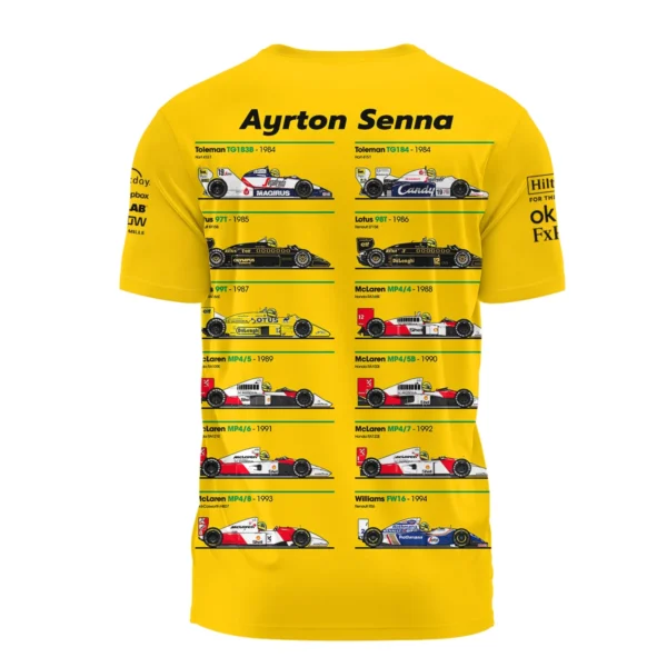Senna x McLaren - Exclusive T-Shirt Featuring His Iconic Liveries BLF13625A5TS - Image 3