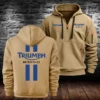 Triumph Motorcycles Exclusive Logo Hoodie Half Zipper QTTRI140425A1 - Khaki