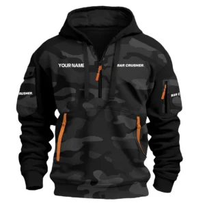 Bar Crusher Exclusive Logo Hoodie Half Zipper Fishing QTFS200525A3BCR - Black