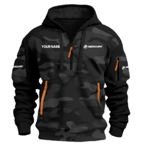 Mercury Marine Exclusive Logo Hoodie Half Zipper Fishing QTFS200525A3MCM - Black