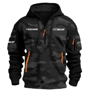 Sea Jay Exclusive Logo Hoodie Half Zipper Fishing QTFS200525A3SJB - Black