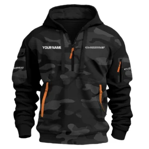 whittley boats Exclusive Logo Hoodie Half Zipper Fishing QTFS200525A3WHB - Black