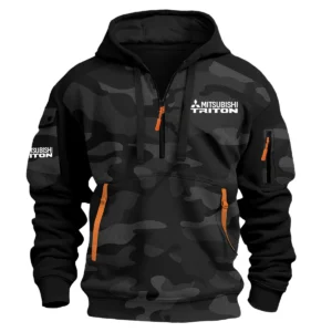 Mitsubishi Triton Exclusive Logo Hoodie Half Zipper Ute QTUT280525A1MT - Black