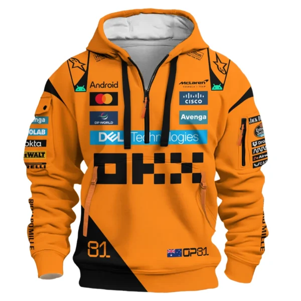 Oscar Piastri McLaren Formula One Exclusive Hoodie Half Zipper BLF1180525A3HDF - Image 2