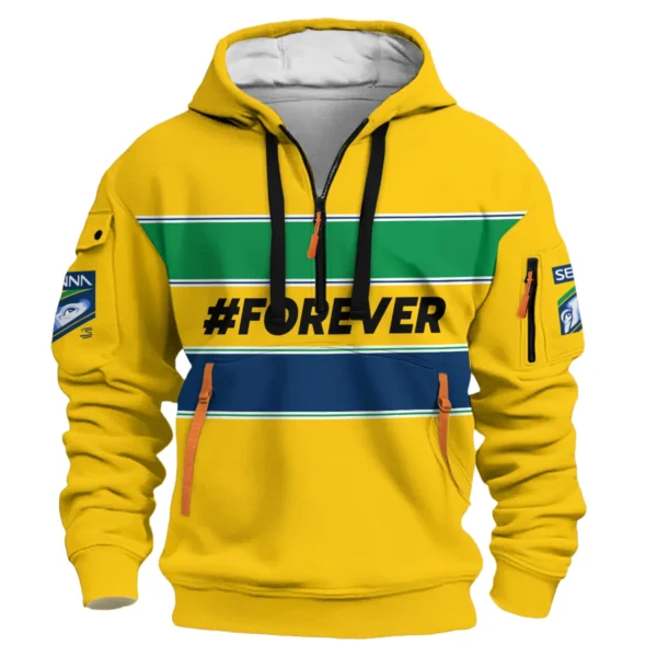 Forever Senna Formula One Exclusive Hoodie Half Zipper BLF1190525A1HDF - Image 2