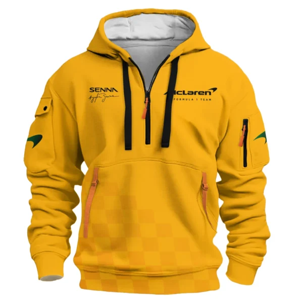 Forever Senna McLaren Formula One Exclusive Hoodie Half Zipper BLF1190525A3HDF - Image 2