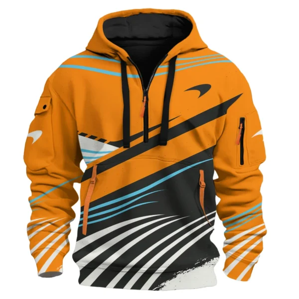 Waves Pattern McLaren F1 Exclusive Hoodie Half Zipper BLF131525A1HDF - Image 2