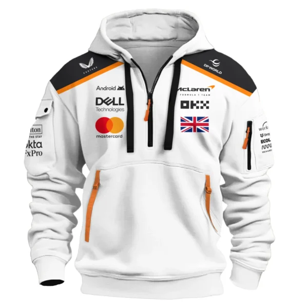 Lando Norris LN4 McLaren F1 Exclusive Hoodie Half Zipper BLF19625A1HDF - Image 2