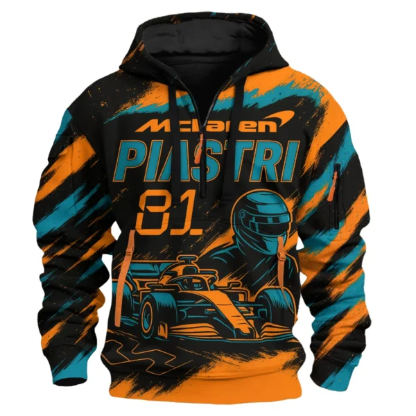Piastri 81 McLaren F1 Exclusive Hoodie Half Zipper BLMCL1625A1HDF - Image 2