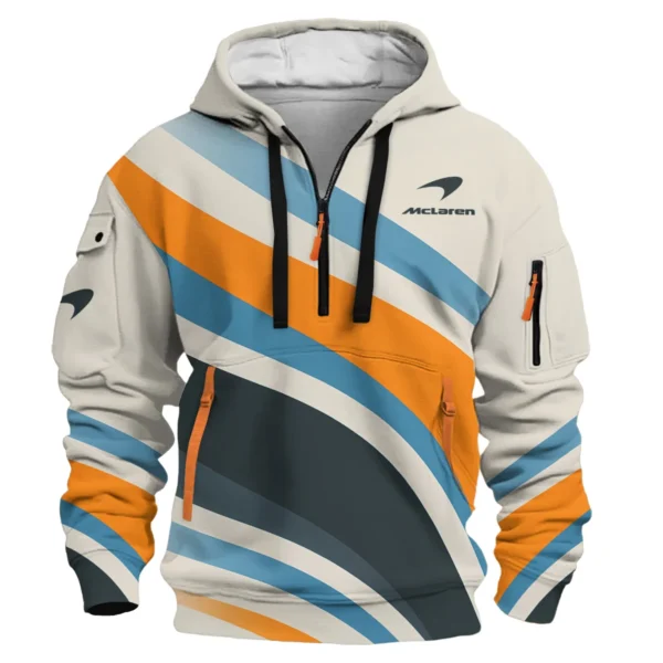 Waves Pattern McLaren F1 Exclusive Hoodie Half Zipper BLMCL1625A2HDF - Image 2