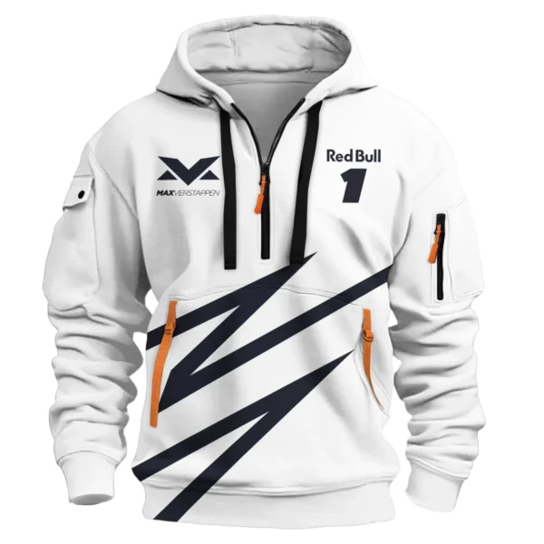 Max Verstappen Red Bull Racing F1 Exclusive Hoodie Half Zipper BLRBR20525A1HDF - Image 2
