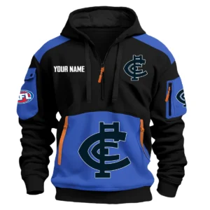 Carlton Blues Australian Football League Exclusive Logo Hoodie Half Zipper HOAFL190525A01CARL - Blue