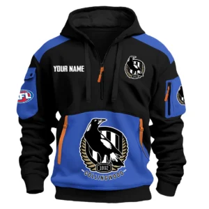 Collingwood Magpies Australian Football League Exclusive Logo Hoodie Half Zipper HOAFL190525A01COLL - Blue