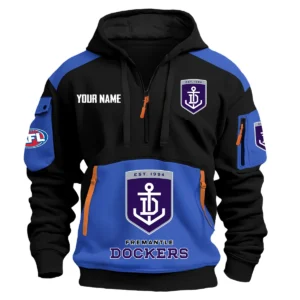 Fremantle Dockers Australian Football League Exclusive Logo Hoodie Half Zipper HOAFL190525A01FRE - Blue