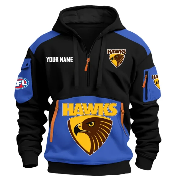 Hawthorn Hawks Australian Football League Exclusive Logo Hoodie Half Zipper HOAFL190525A01HAW - Blue