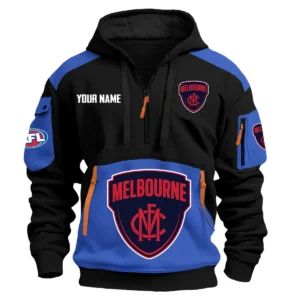 Melbourne Demons Australian Football League Exclusive Logo Hoodie Half Zipper HOAFL190525A01MELB - Blue