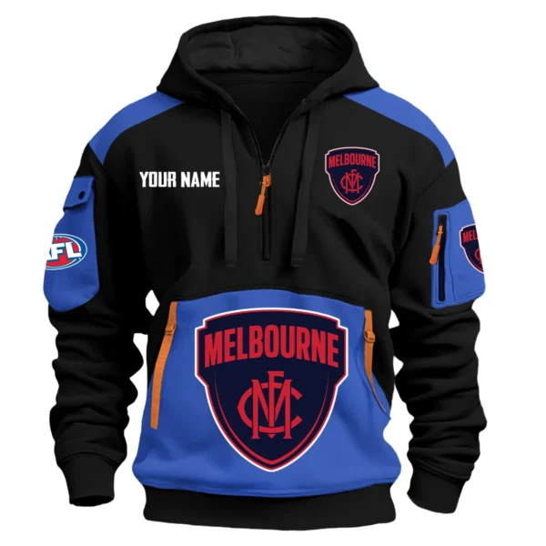 Melbourne Demons Australian Football League Exclusive Logo Hoodie Half Zipper HOAFL190525A01MELB - Blue