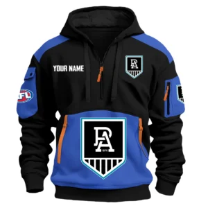 Port Adelaide Power Australian Football League Exclusive Logo Hoodie Half Zipper HOAFL190525A01PORT - Blue