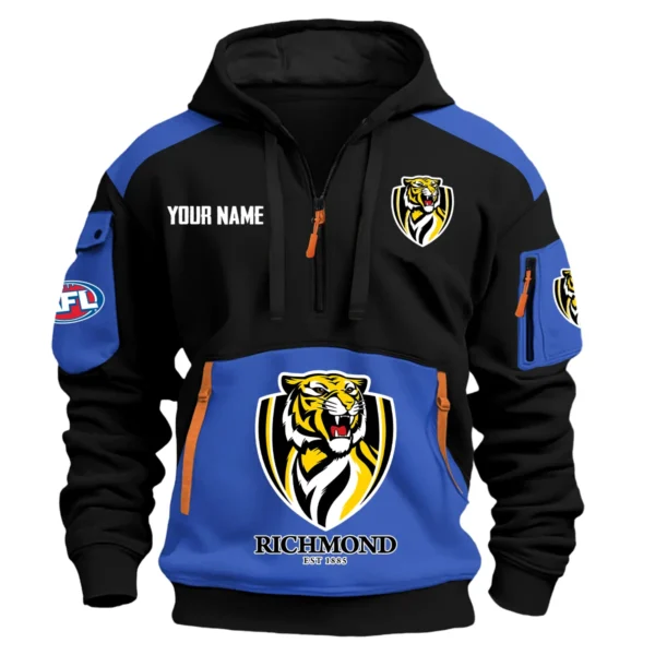 Richmond Tigers Australian Football League Exclusive Logo Hoodie Half Zipper HOAFL190525A01RICH - Blue