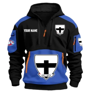 St Kilda Saints Australian Football League Exclusive Logo Hoodie Half Zipper HOAFL190525A01STK - Blue