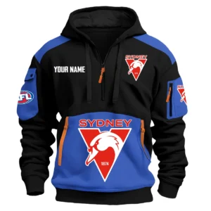 Sydney Swans Australian Football League Exclusive Logo Hoodie Half Zipper HOAFL190525A01SYD - Blue