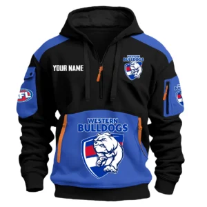 Western Bulldogs Australian Football League Exclusive Logo Hoodie Half Zipper HOAFL190525A01WB - Blue