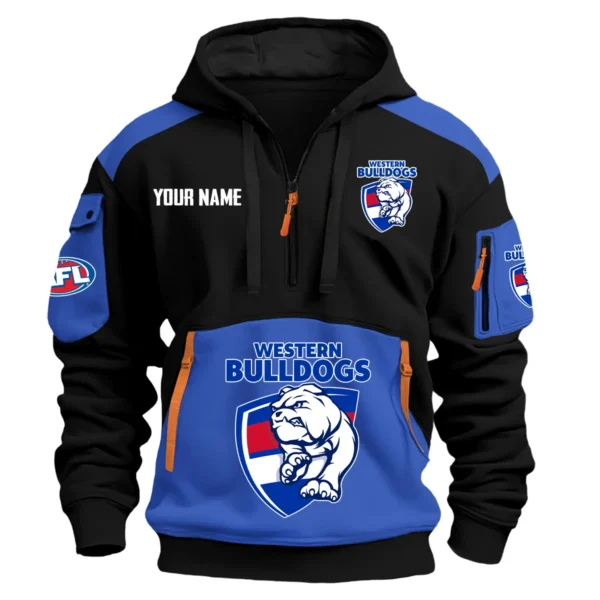 Western Bulldogs Australian Football League Exclusive Logo Hoodie Half Zipper HOAFL190525A01WB - Blue