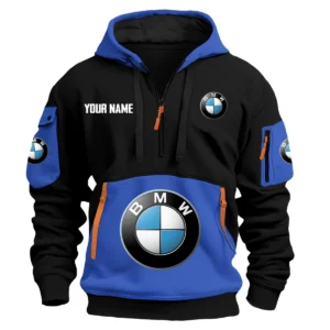 BMW Motorrad Exclusive Logo Hoodie Half Zipper HOMOT090625A01BMWHDF - Blue